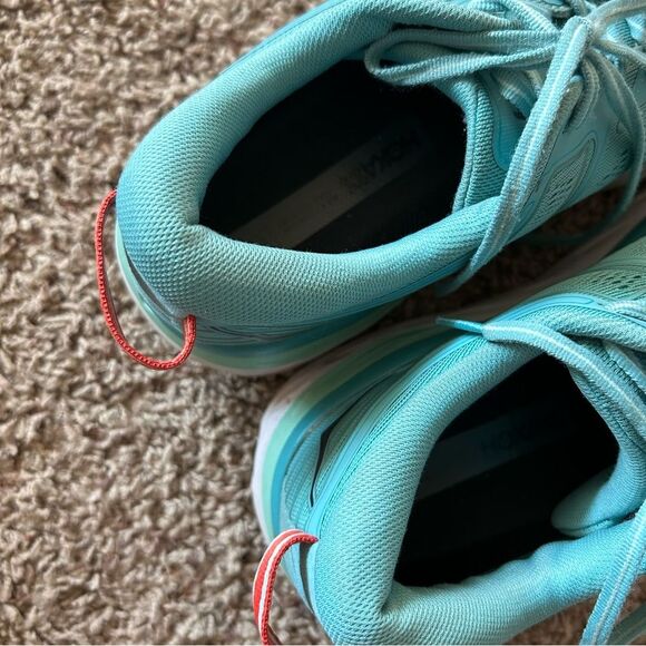 Hoka One Bondi 7 Road Running Shoes Aquarelle Eggshell Blue Size 11 - Picture 10 of 13